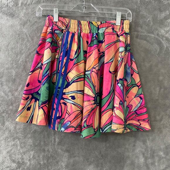 Adidas Original Mini Tennis Skirt women small multicolor Floral Pleated pockets - Picture 2 of 11